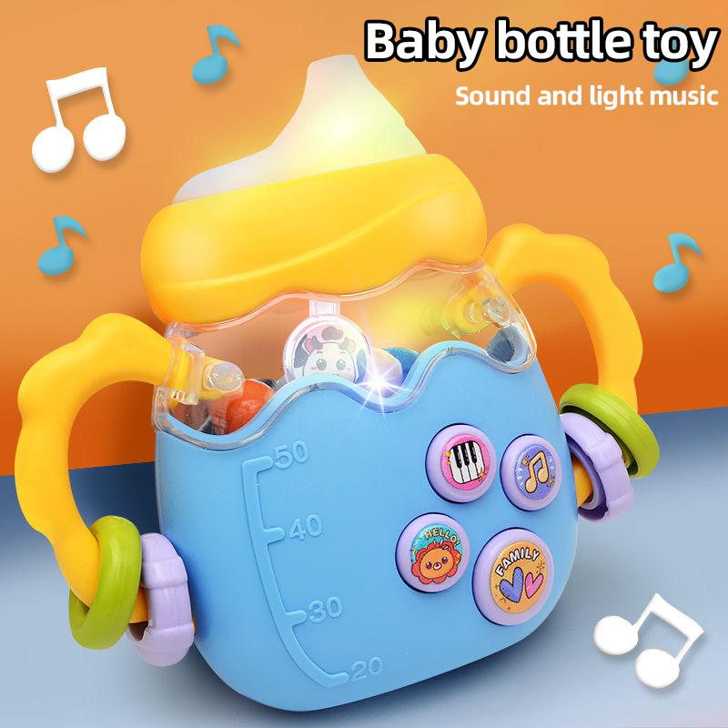Baby Bottle Rattle Puzzle Early Education Toy Baby Teaser Pacifier Christmas Gift Newborn Grip Training Music Story