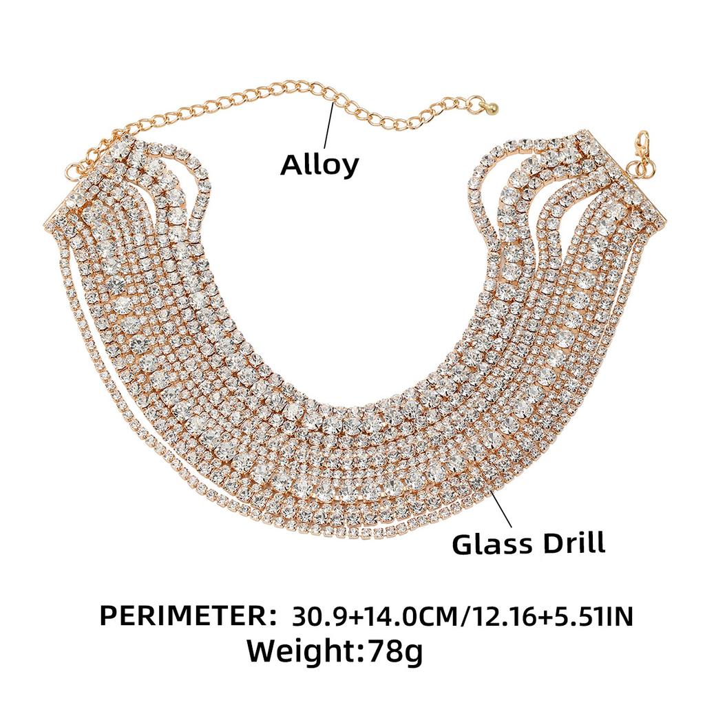 Luxury Multilayers Crystal Chokers Necklaces for Women Rhinestone Chains Necklaces Statements Jewelry Wedding Party Gift