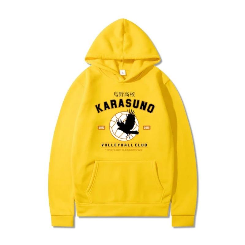 Мужские толстовки с капюшоном Cartoon Haikyuu Funny Japanese Anime Streetwear Harajuku Karasuno Fly High Graphic Hoodies & Sweatshirts Womens