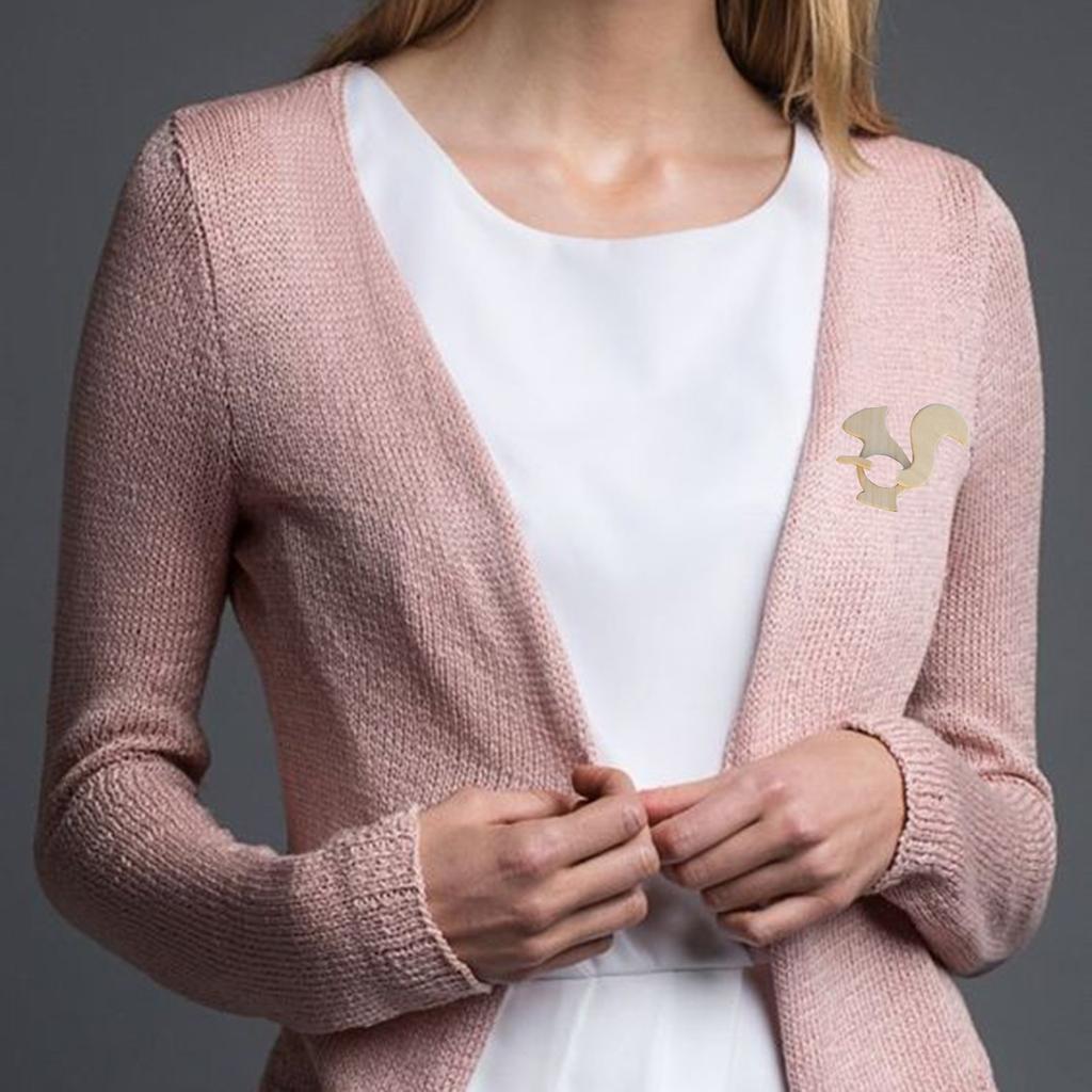 Деревянная брошь в форме животного, креативный дизайн, деревянная брошь ручной работы, зажим для свитера