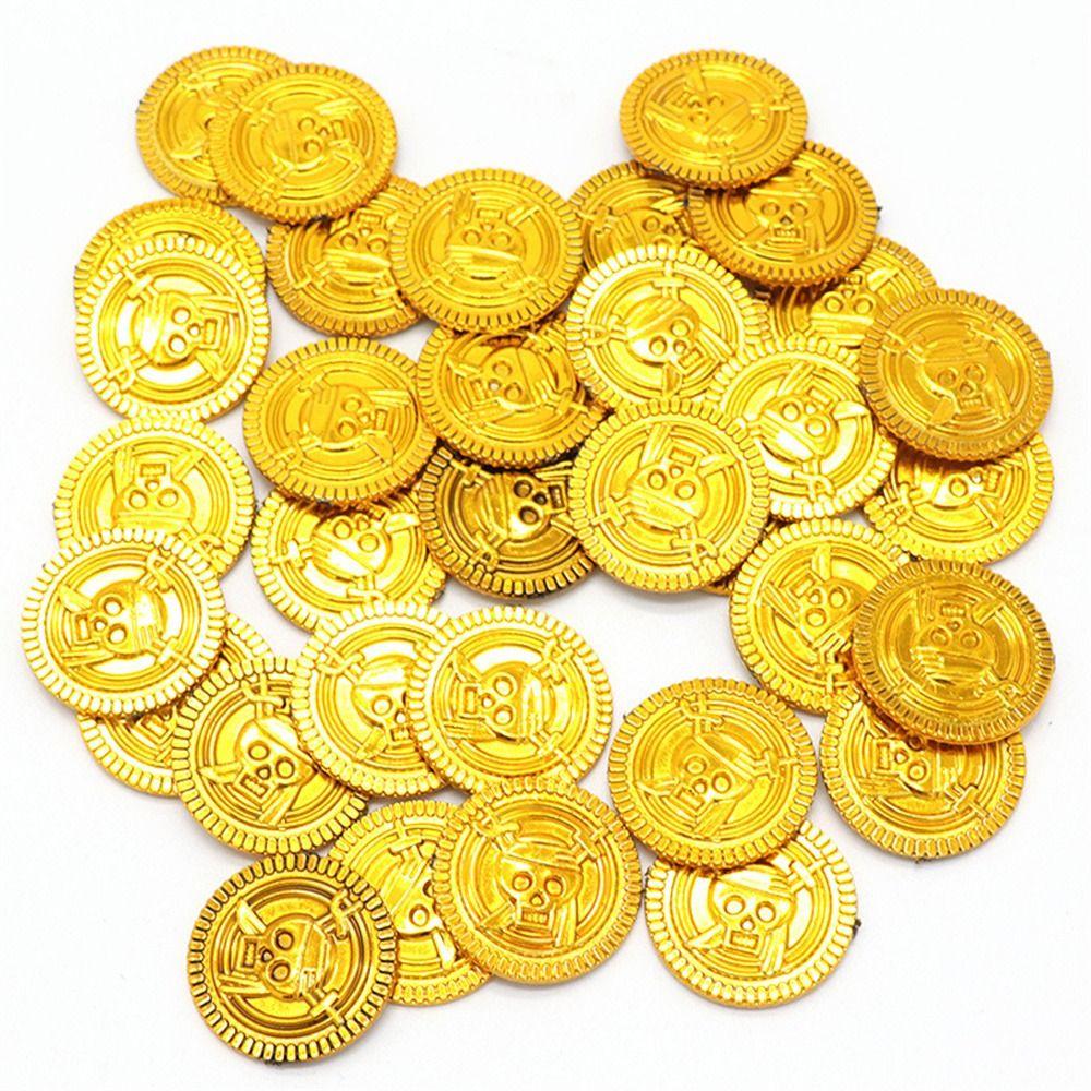 Gold Sliver Fake Gold Treasure Game Coin Halloween Gold Coin Pirate Gold Coins Children's Toys