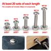 Stainless Steel Hexagon Socket Head Cap Screws Lock Flat Gasket Washers M3 Cross Screw Fasteners Bolt Nut Set Assortment Kit