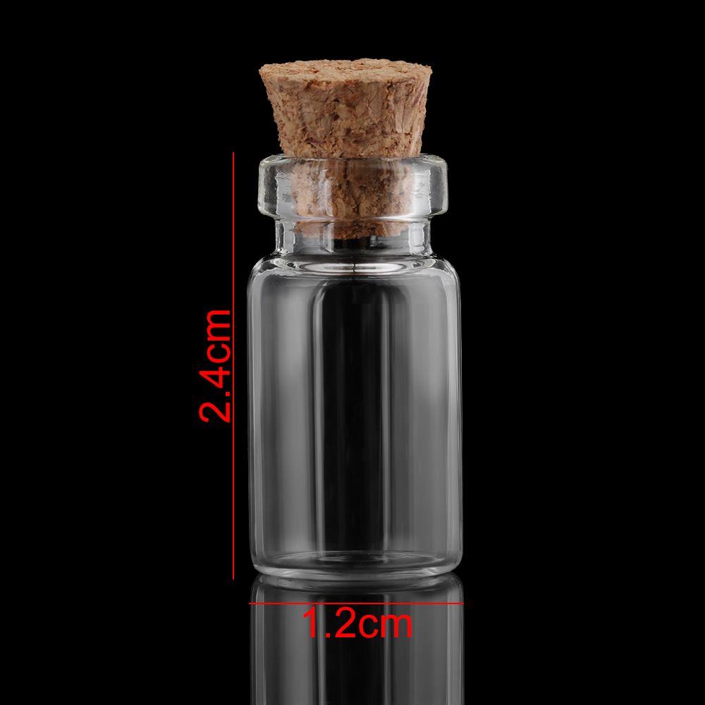 5/10pcs Small Drift Bottle Glass Jars Decoration DIY Containers Mini Message Vials Ornament Cork Stopper Rainbow Wishing Bottle