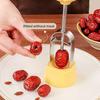 Red Date Pit Remover Stainless Steel Press-Type Date Pitter Tool Reusable Date Core Remover for Kitchen Bakery