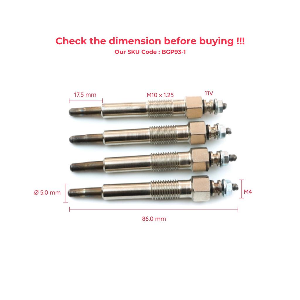 For Opel Astra F Corsa Combo Vectra A B Kadett E 1.7 1.5 Engine BGP93-1 4X Glow Plug Auxiliary Heater 11 Volt 1214085 94481972
