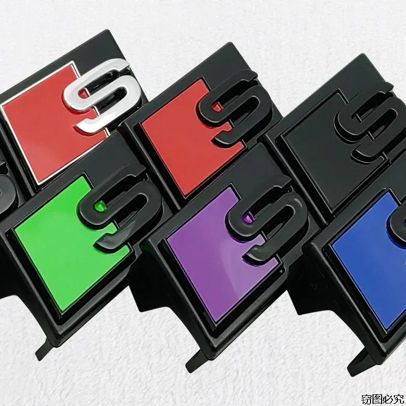 ABS Car Front Grille Emblem Styling for a2 A6 A4 S5 S6 A3 S3 Q7 S4 S7 S8 Q5 Badge Sticker Decals Auto Retrofit Accessories
