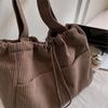 Corduroy Bag Women's Large Capacity Shoulder Shopping Bag Commuter Tote Bag