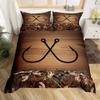 Набор постельного белья с пододеяльником "Рыболовный крючок", размер Twin, Рыболовный комплект постельного белья, Пододеяльник с рисунком "Рыболовный крючок", Современный комплект с одеялом для подростка и взрослого