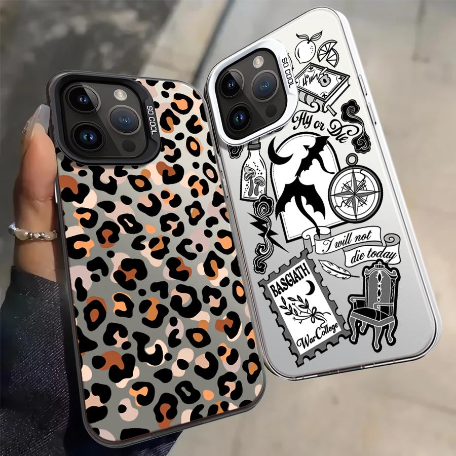 Задняя крышка-чехол для телефона для iPhone 17 Pro Max 15 Plus XS 12 Air 14 13 Pro 16 11 XR Леопардовый принт Логотип
