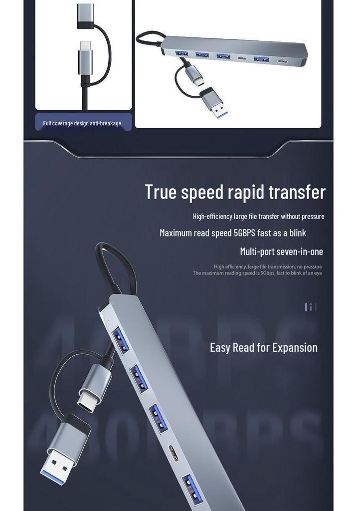 USB 3.0 двухпортовый Type-C док-станция-хаб для компьютера и планшета