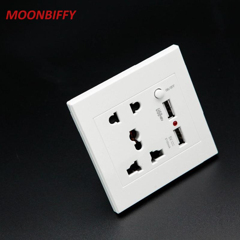 Двойной USB электрической зарядное устройство станции Socket адаптер питания розетка настенная