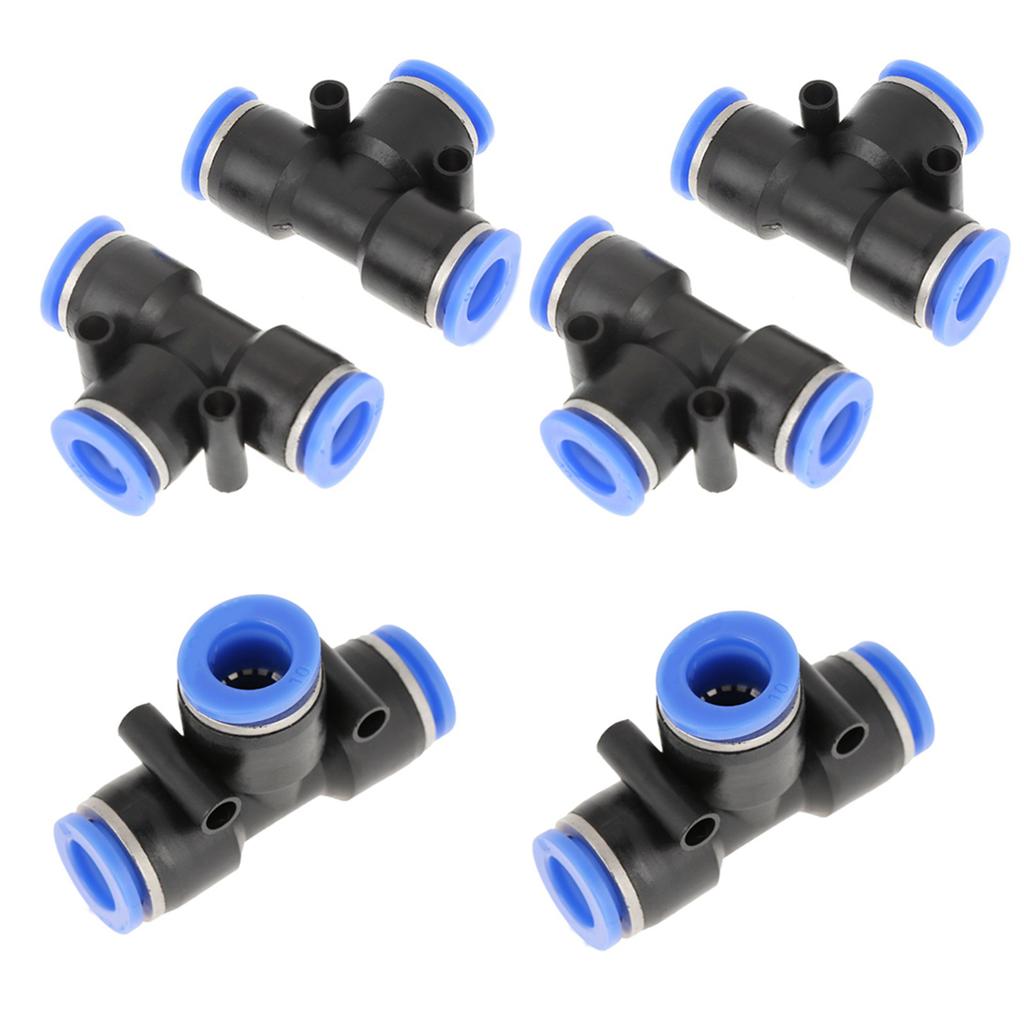 10 pcs 10mm 3 8 T Type Pneumatic Connector Air Line Quick Fittings Tube Joint