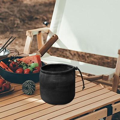 Сумка-чехол для походной посуды с завязкой из полиэстера для использования на открытом воздухе, для хранения столовых приборов и кухонной утвари