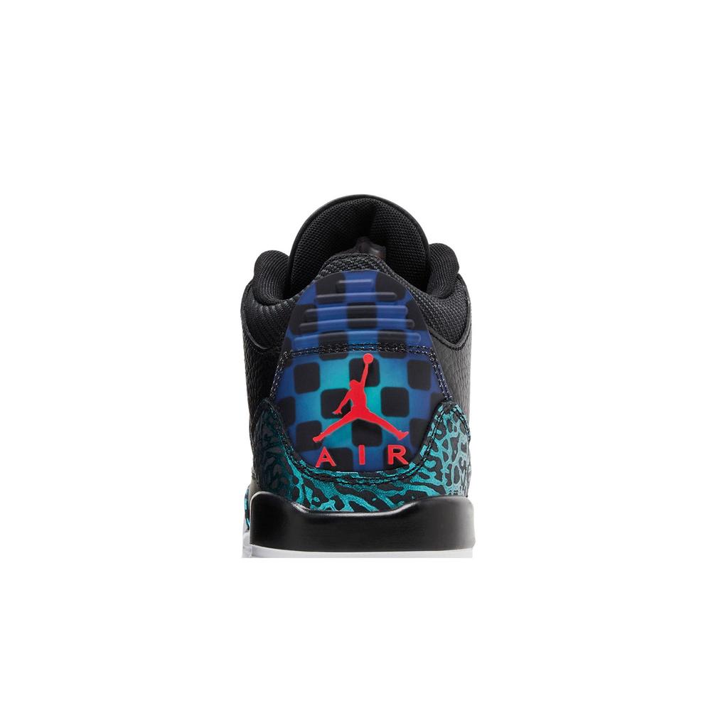 Air Jordan 3 Retro Grade School 'Moto' (Unisex) Black / Hyper Jade / White / Siren Red Kids' Basketball Shoes FV5437 001