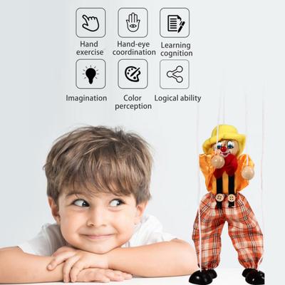 Марионетка Клоун Кукла Игрушка Веревочная Кукла Деревянная Кукла Интерактивная Детская