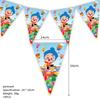 Catoon Clown Birthday Party Decoration Cute Tableware Cup Plate Balloon Banner Backdrop Gift Bag Favors for Kids Baby Supplies
