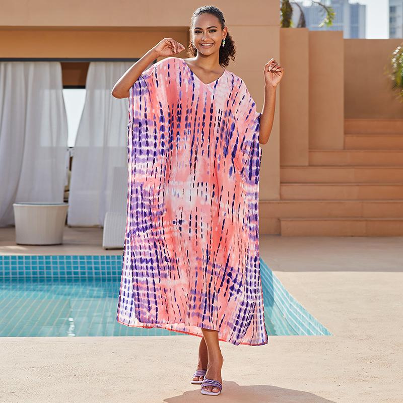 Богемный пляжный кафтан платья для женщин тай-дай летний макси халат летний купальник накидки праздничные купальные костюмы поставка с фабрики большие распродажи