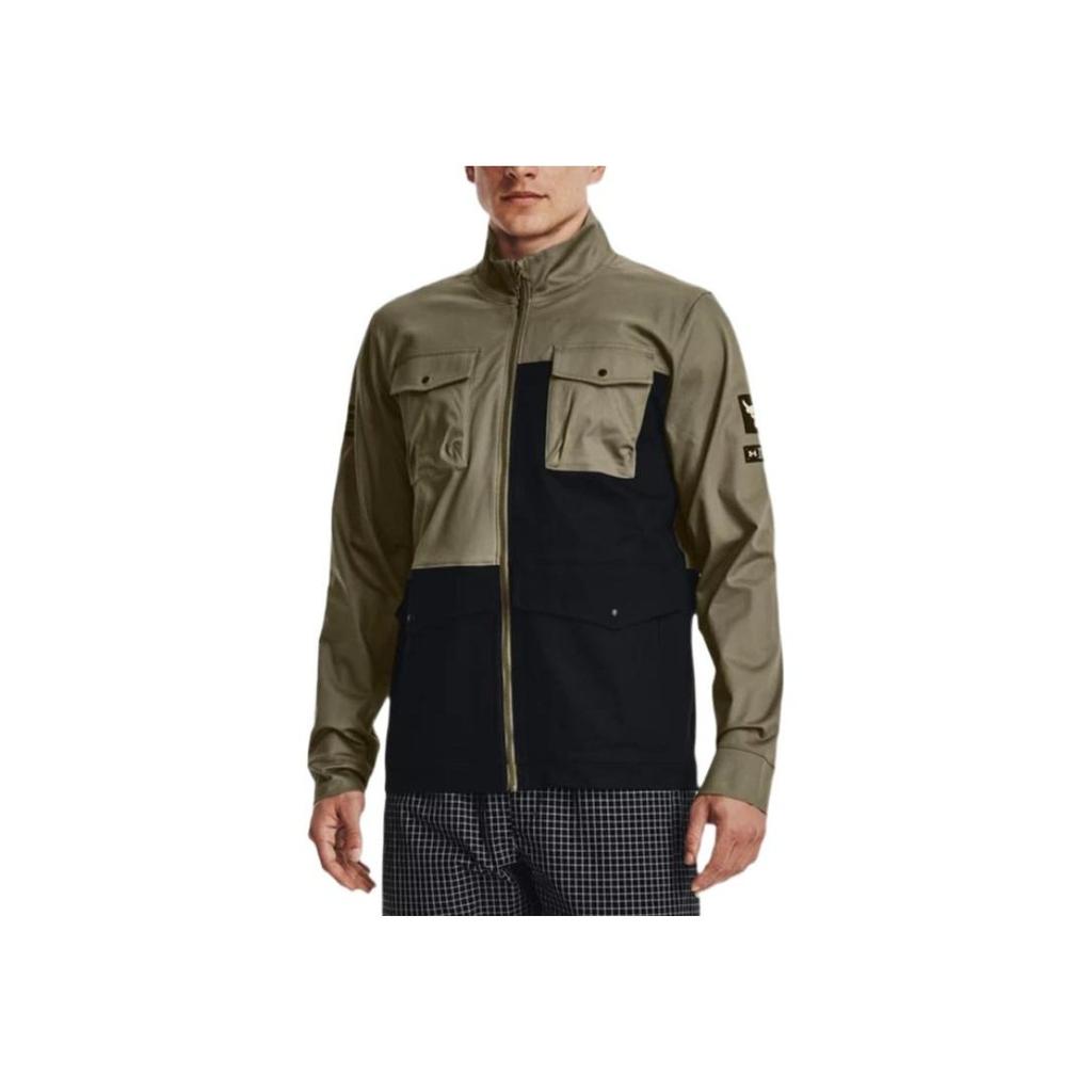 Under Armour Project Rock Color Block Full Zip Jacket Men Jackets Tent-Green 1370460-361