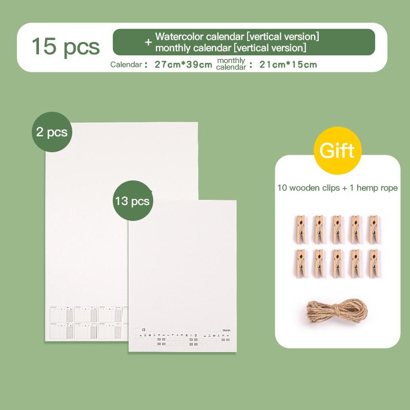 Cotton 2026 Monthly Calendar Fine/Medium Grain for Hand-Painted Diy Oil Pastel 300G Blank Watercolor Paper Desk Yearly Calendar