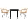 vidaXL 3-tlg. Garten-Essgruppe Poly Rattan