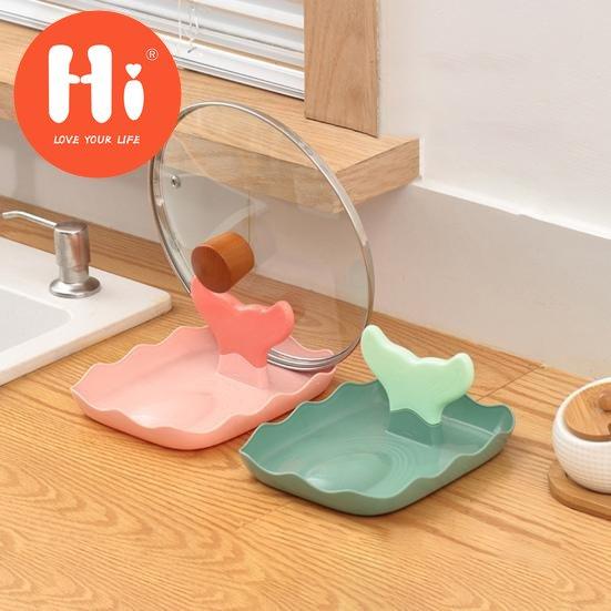 Hi Fishtail Design Стойка для крышки кастрюли Стабильный полипропилен Легко чистящийся держатель для крышки кастрюли Кухонные инструменты