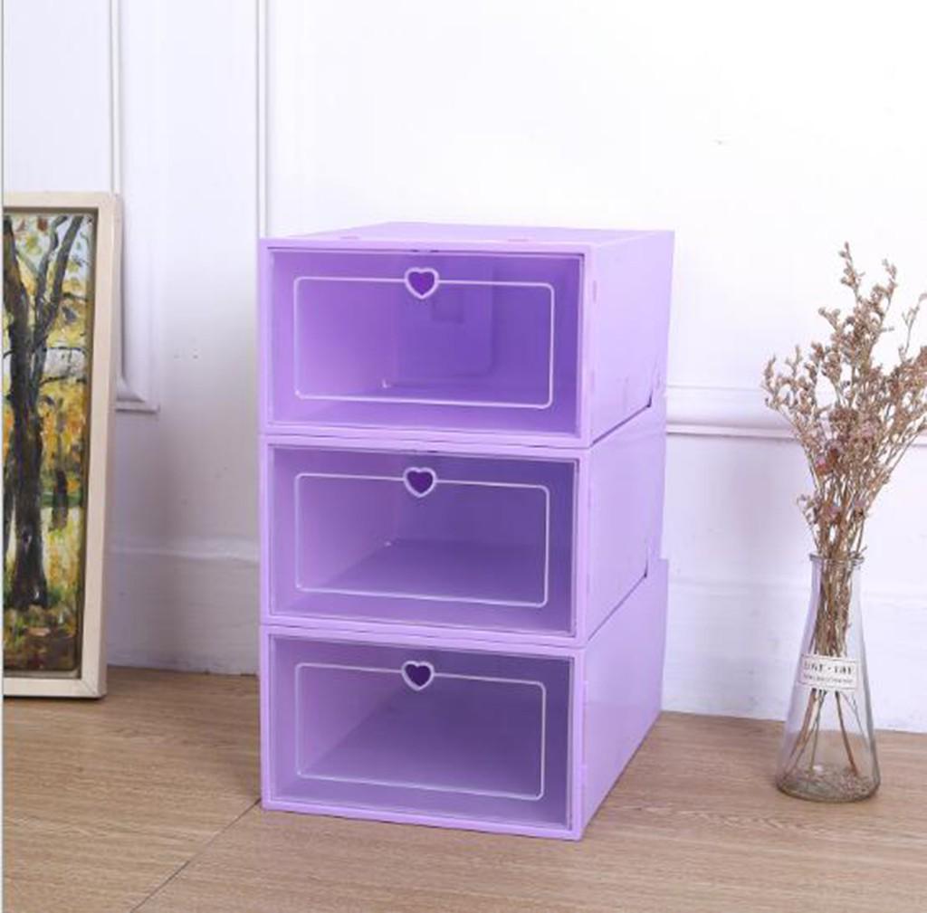 1 шт. Складной прозрачный ящик для хранения обуви пластиковый штабелируемый органайзер для обуви