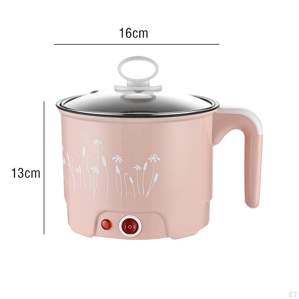 Электрические кастрюли, многофункциональная портативная плита для лапши для приготовления стейков, однослойная, розовая