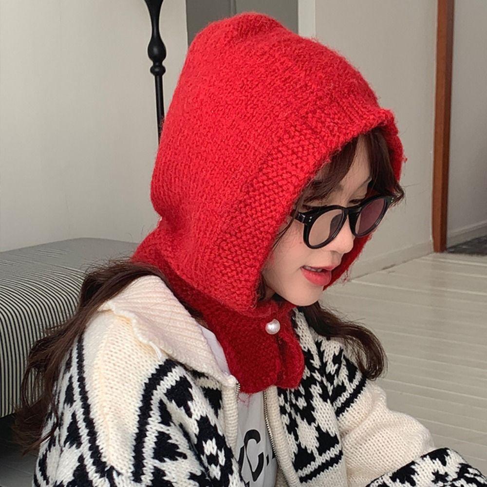 Coldproof Knitted Balaclava Hat Woolen Pullover Cap Fashion Neck Collar Beanies Cap  Outdoor