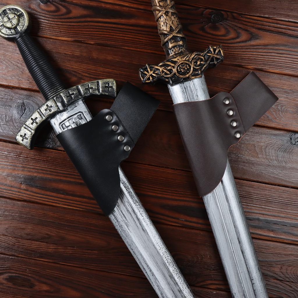 Средневековые аксессуары для ремня Рыцарская двойная задняя лягушка для ножен меча Сиденье из ПУ кожи Пряжка для меча Кобура для ремня Викинг Ролевая игра