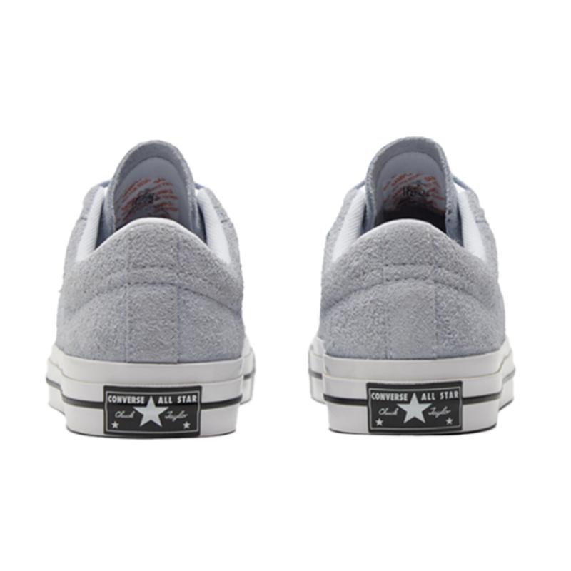 Converse Одна звезда Трендовые Универсальные Нескользящие Амортизирующие Низкие Кеды для Скейтбординга Унисекс Светло-серый Синий