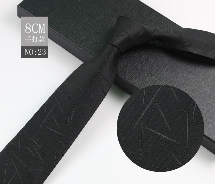 Men'S Tie Business Shirt, Striped Security Professional Dress Plus Logo8Cm Hand-Typed