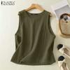 Женские повседневные летние майки без рукавов с круглым вырезом