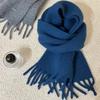 New Winter High End October Siege All Match Solid Color Wool Scarf for Women Thickened Warm Long Scarf