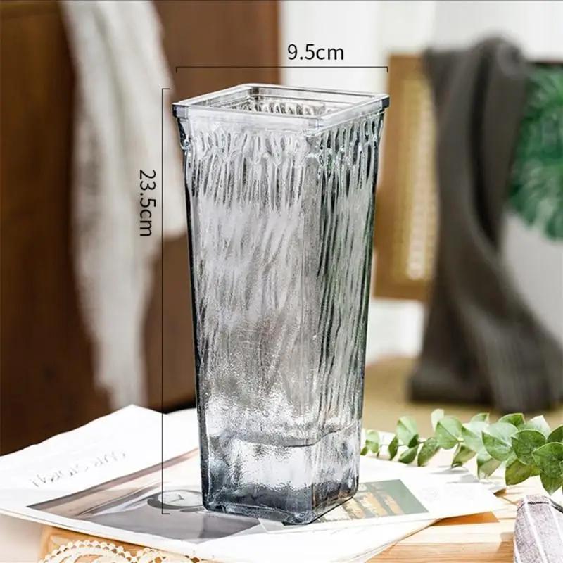 Креативная прозрачная ваза простая квадратная стеклянная ваза пробуждающиеся цветы гидропонное цветочное устройство украшение для гостиной в скандинавском стиле