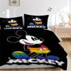 3pcs Colorful Mickey Design Printed Quilt Set, Includes 1 Quilt Cover and 2 Pillowcases, Machine Washable, Suitable for All Seasons.F013