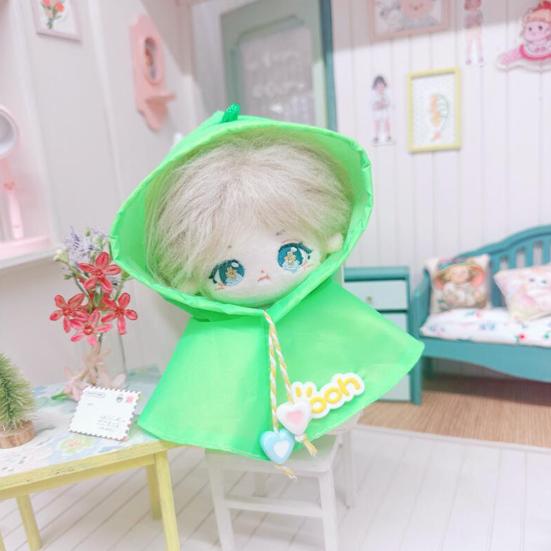 10/15 см хлопковый плащ для куклы, регулируемый шнурок, дождевик-пончо, желтый, зеленый, мягкая кукла, ткань, дождевики, одежда, хлопковая кукла, подарок для любителей