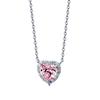 [Puremond] Simulant Diamond Halo Pink Heart Necklace OTS322803DWP