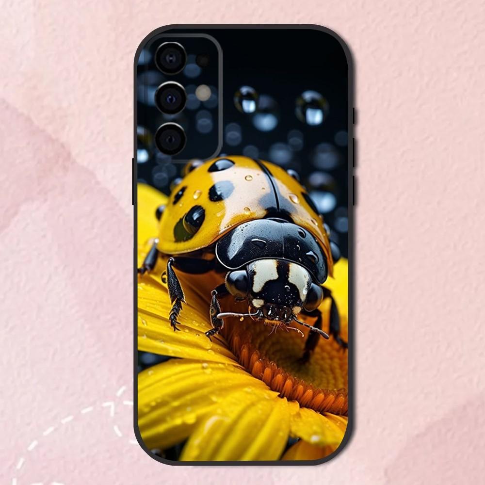 Чехол для телефона Красивые божьи коровки Насекомые Для Samsung S24,S21,S22,S23,S30,Ultra,S20,Plus,Fe,Lite,Note,10,9,5G Черный Мягкий Чехол