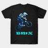 Мужская черная футболка с принтом Bmx Печать на термотрансферной бумаге без вырезки Хлопковая футболка