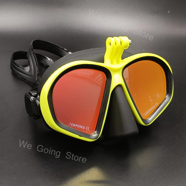 Mirror Lens Professional Scuba Diving Mask Snorkelling Set for Adults Dive Swim Underwater Glasses Mask with Mount for GoPro
