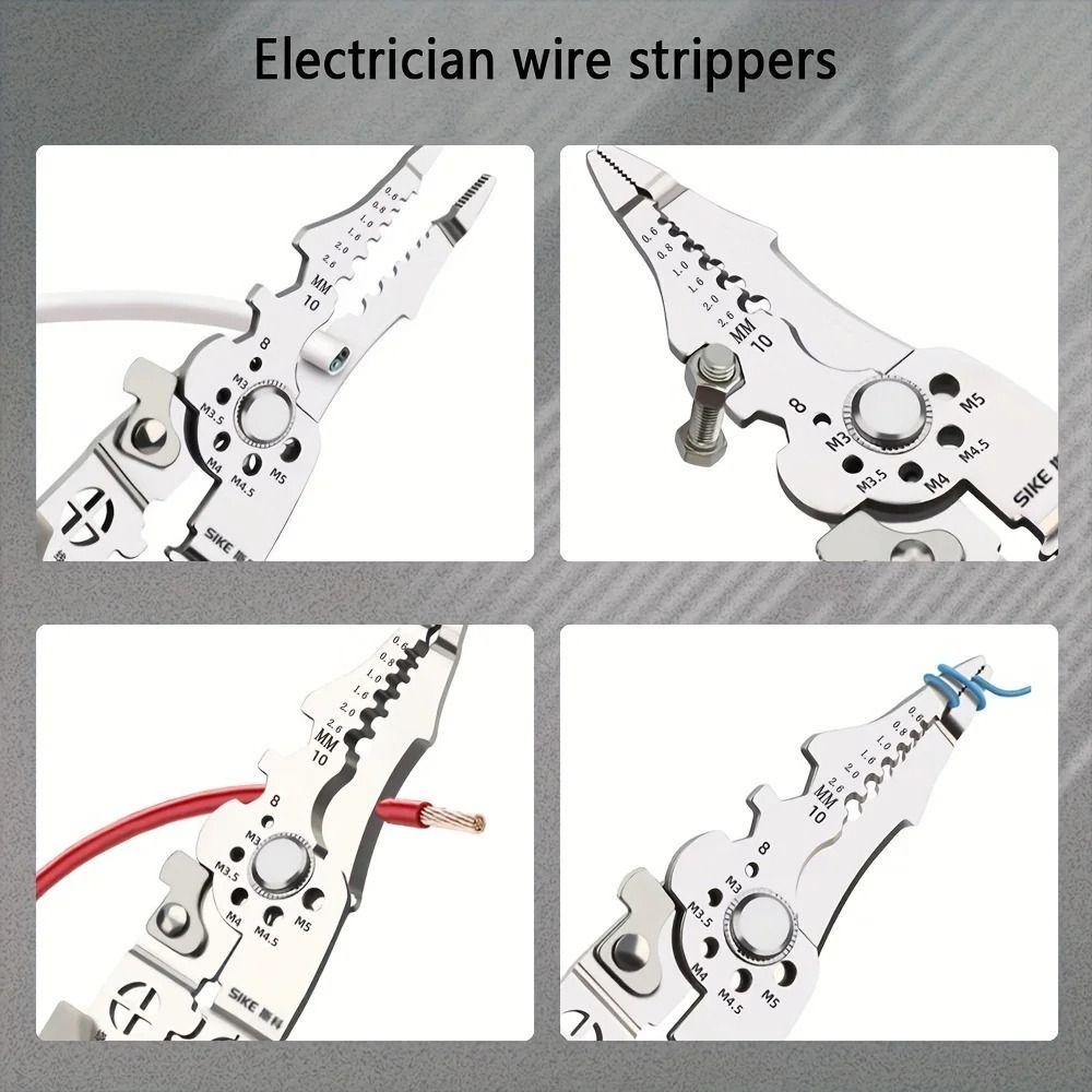 1Pcs Adjustable Wire Stripper Foldable Cable Cutting Nippers Stripping Tool  Electrician Pliers