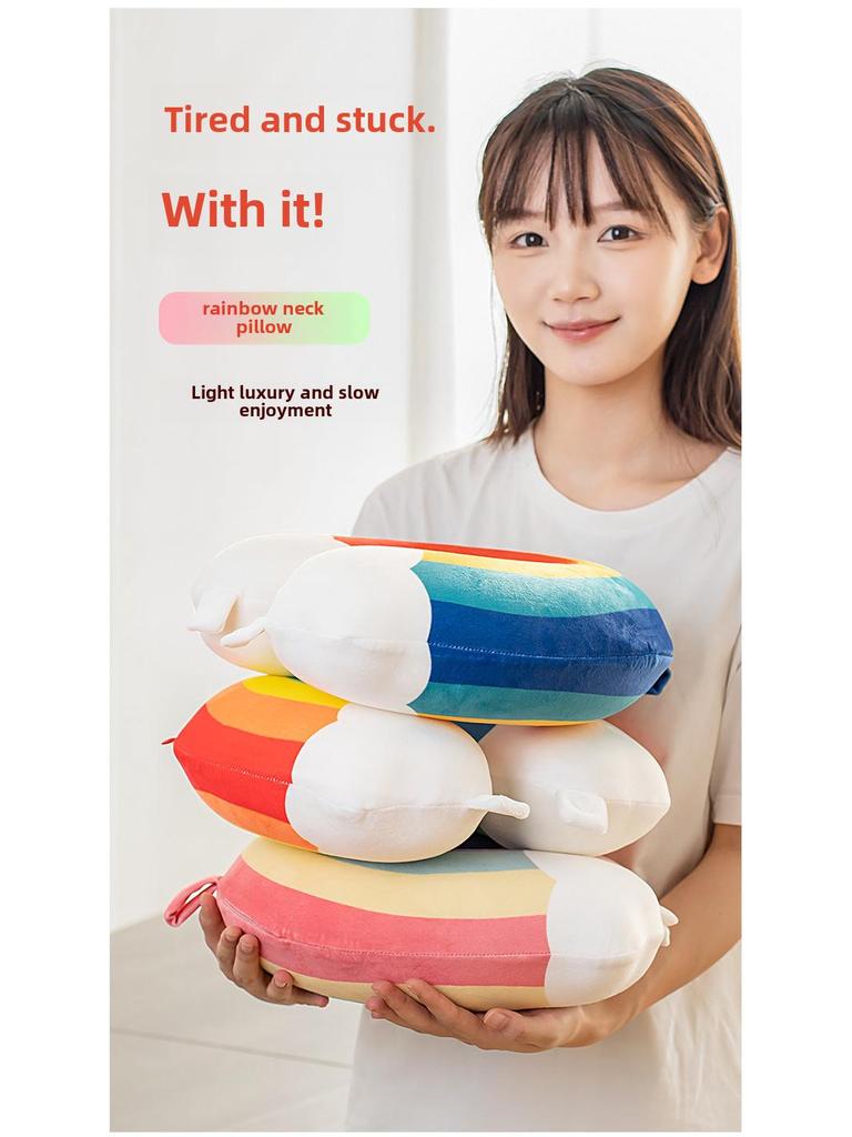 Cartoon Rainbow Memory Foam Travel Neck Pillow