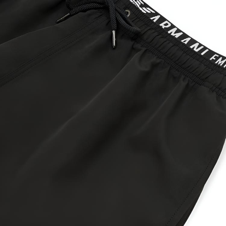 EMPORIO ARMANI SS24 Beach Shorts Men's Black 211740-4R432-00020