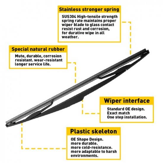 Rear Wiper Arm Blade For Nissan VERSA 2007 - 2012 QUEST 2005 - 2009 OE Quality V