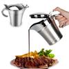 304 Stainless Steel Steak Sauce Pot Gravy Boat Double Walled Insulated Seasoning Tube Sauce Gravy Pot Jam Ketchup Pot Kitchen