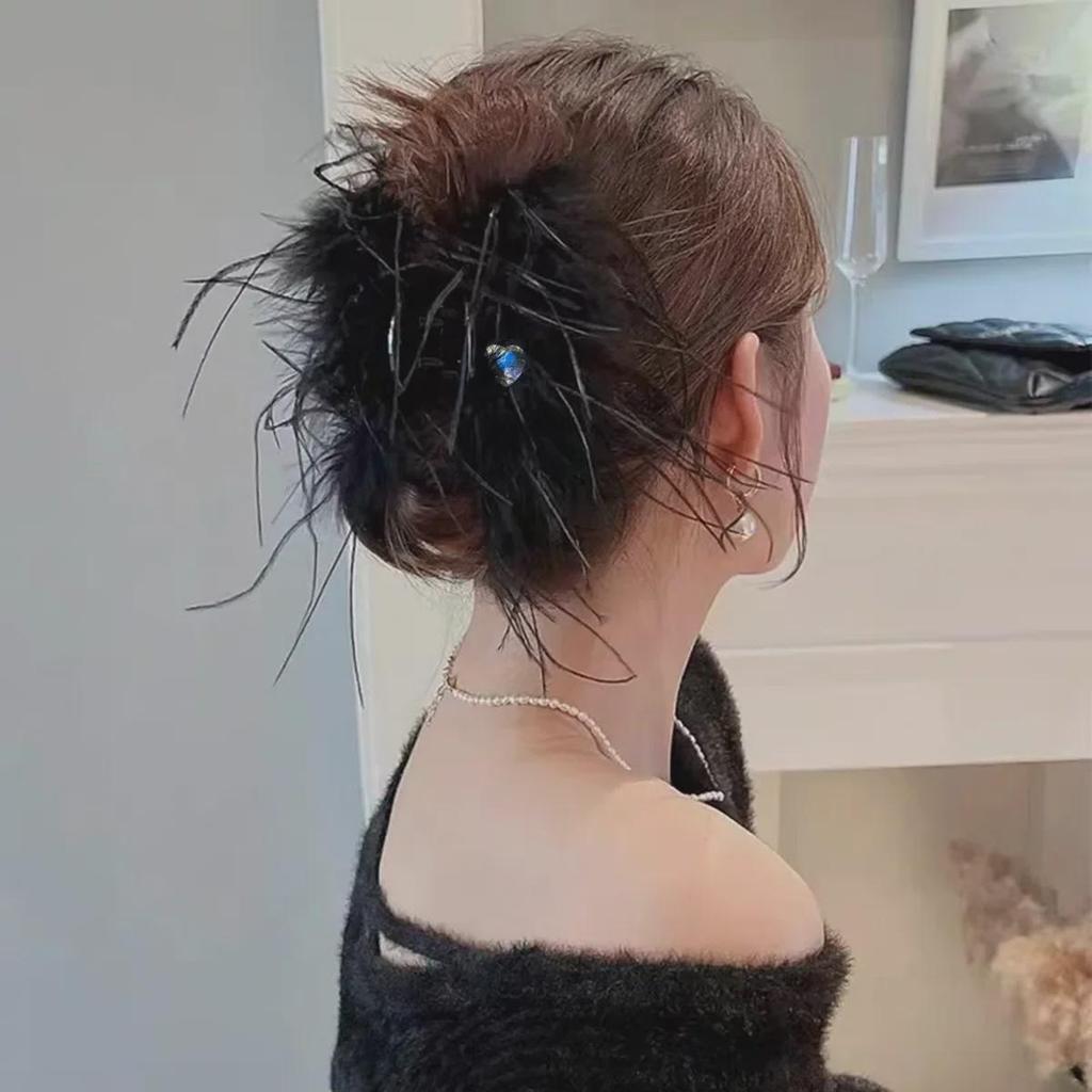 Роскошная заколка для волос в форме сердца и пера с бриллиантами для женщин