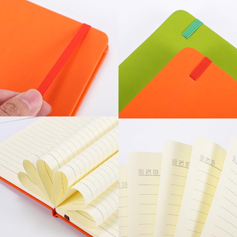 New Arrival High Quality A5 Notebook Custom PU Leather Hardcover Elastic Band Office Journal Thread Sewing Binding