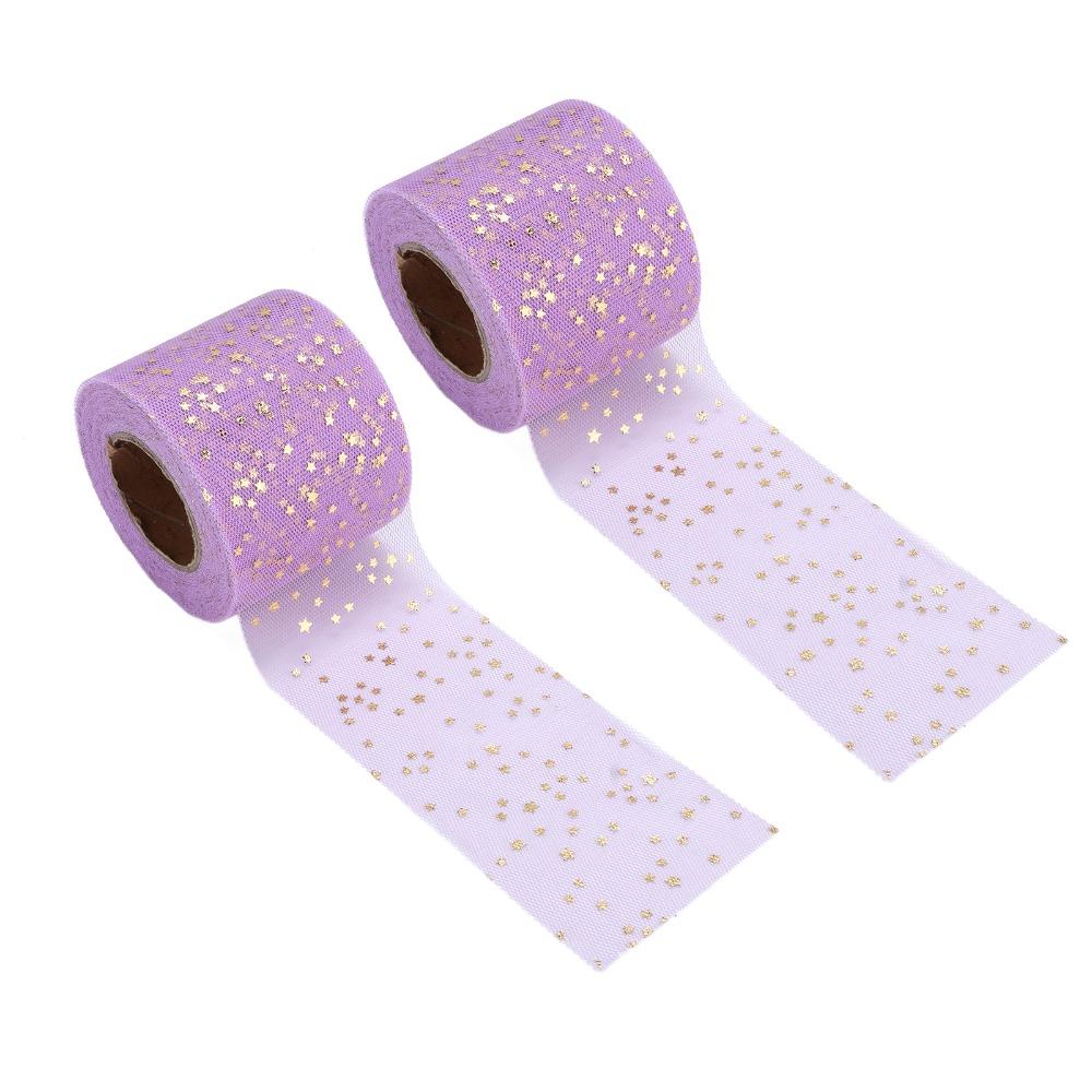 2pcs Shiny Appearance Glitter Tulle Rolls Easy Use Netting Fabric Rolls For DIY Crafts