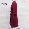 Women Formal Dress Business Style Turn-down Collar Long Sleeve Pure Color Slim Fit Lace-up Cross Cardigan Dress Spring Midi Dress OL Commuting Dress