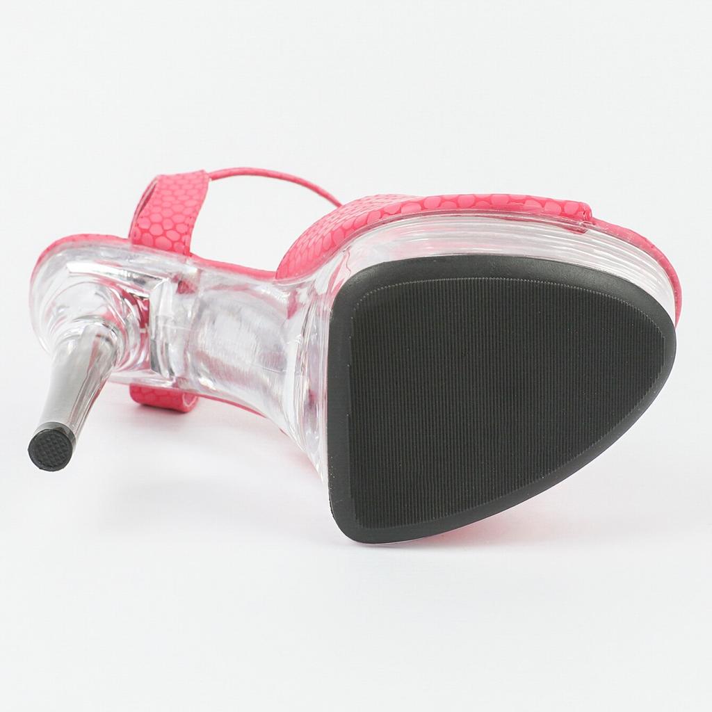 Женская обувь, весенние пикантные сандалии на прозрачном каблуке, тапочки, обувь для вечеринок и клубов, каблук 14 см, платформа 4 см LFD-B3570